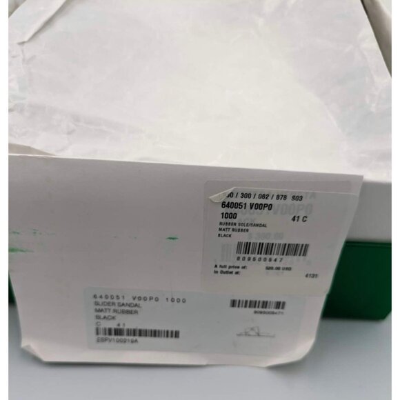 BOTTEGA VENETA Matt Rubber Slider Sandals Black Size41 - Picture 9 of 11